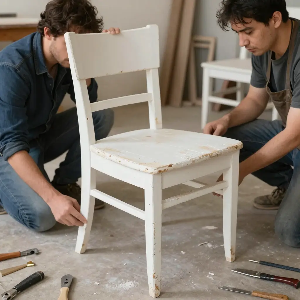 Our furniture restoration team at work
